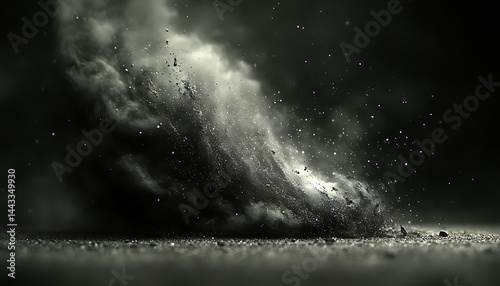Obraz na płótnie Dark, swirling dust cloud erupts w salonie