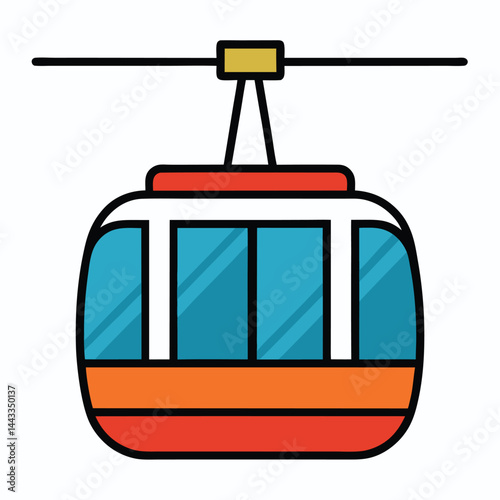 Gondola lift icon isolated on white background