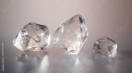 Preciosas pedras de diamante bruto.
