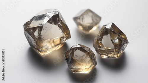 Preciosas pedras de diamante bruto.