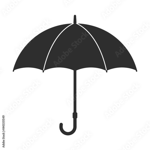 Waterproof umbrella icon set in flat style. Parasol vector illustration on isolated background