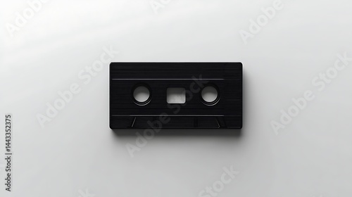Black retro audio cassette isolated on white background