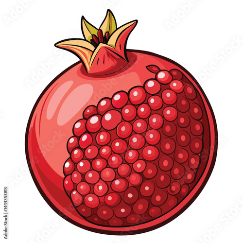 Pomegranate fruit illustration