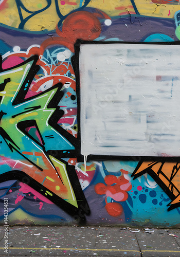 graffiti on the wall IA generated copy space