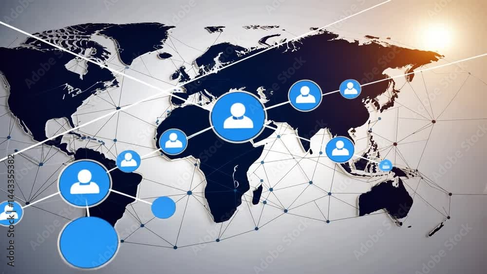 Global Network Connection: A Visual Representation of Worldwide Interconnectivity