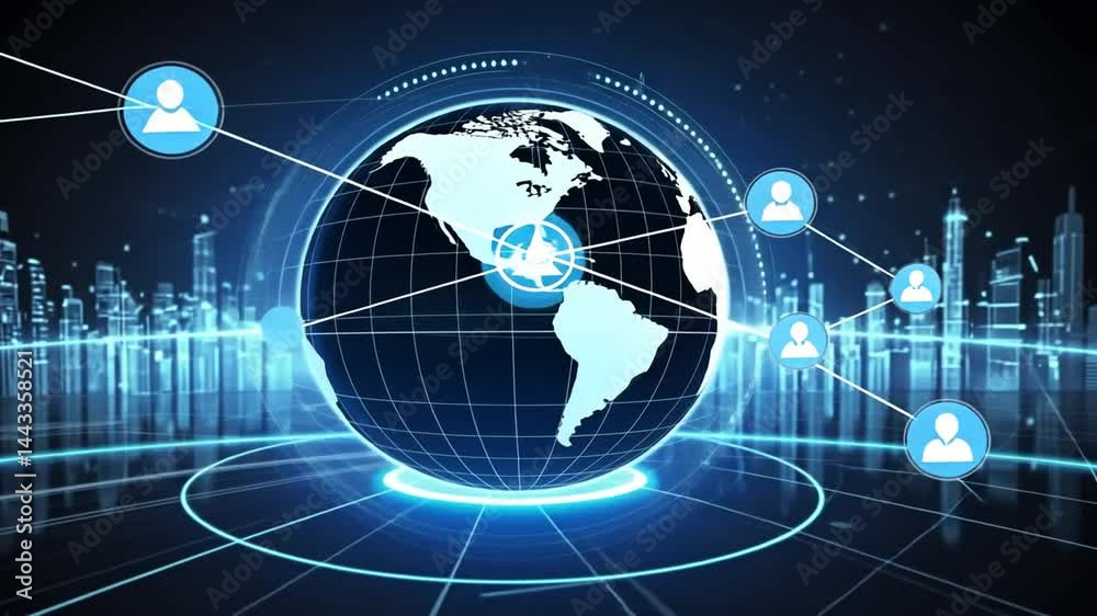 Global Network: Digital World Connectivity Visualization Global Network: Digital World Connectivity Visualization