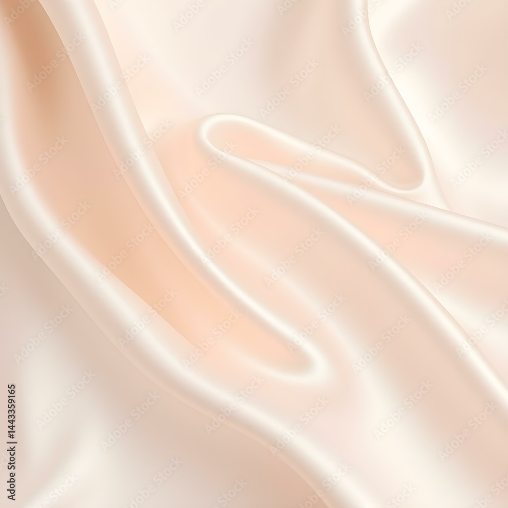 Obraz premium Luxurious Silk Fabric: Soft folds and subtle shadows create a rich texture in this elegant shot, perfect for conveying a sense of luxury and sophistication.