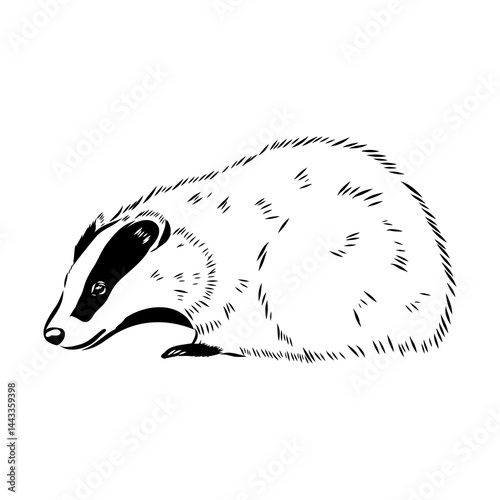 head badger symmetric, sketch vector graphics color picture