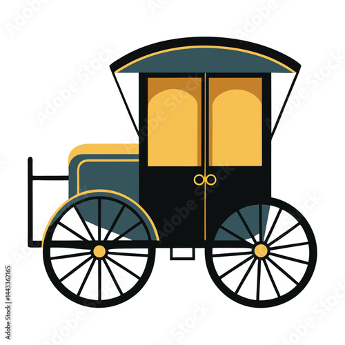 Hansom cab icon isolated on white background