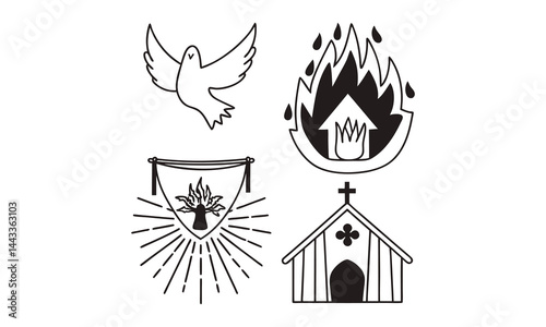 Religious symbols of the Holy Spirit and Christian celebration