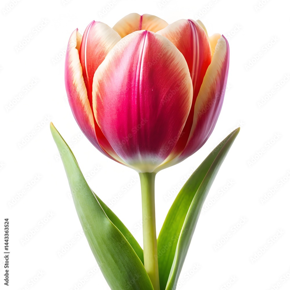 Fototapeta premium pink tulip isolated on white