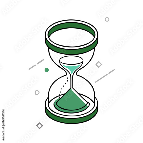 Hourglass Icon for Time Management Apps, Deadline Notifications, Productivity Tools, Project Planning Software, and Educational Materials about Time Constraints