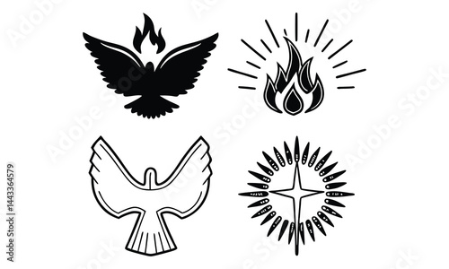 Religious symbols of the Holy Spirit and Christian celebration