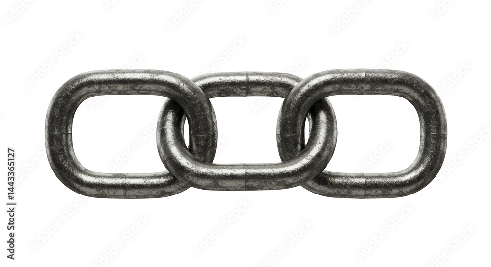 Obraz premium Metal Chain Links Isolated on White