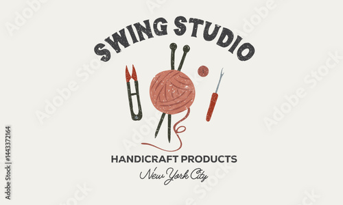 Cotton wool logo design. Abstract art. Swing accessories graphic print artwork. Fashion studio design for fashion, top, dress, graphics, slogan tee, posters and others.