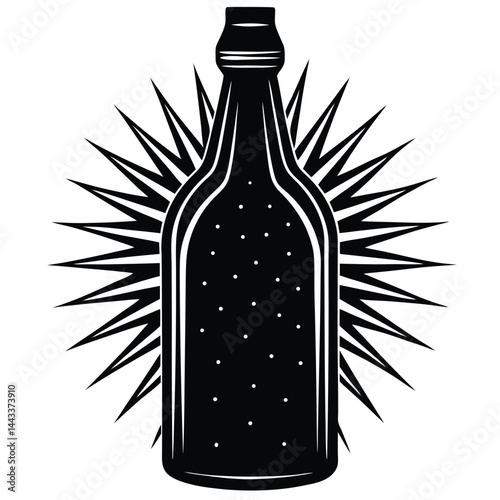 Water Bottle and Flask Canteen, thermos, collapsible water container Vector silhouette