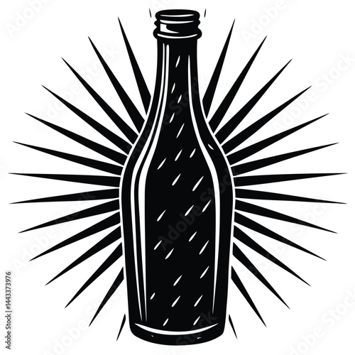 Water Bottle and Flask Canteen, thermos, collapsible water container Vector silhouette