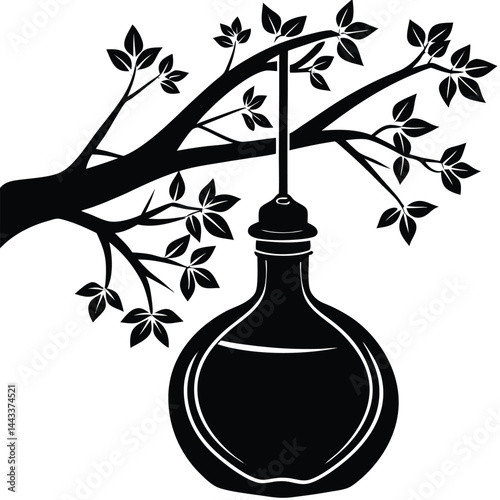 Water Bottle and Flask Canteen, thermos, collapsible water container Vector silhouette