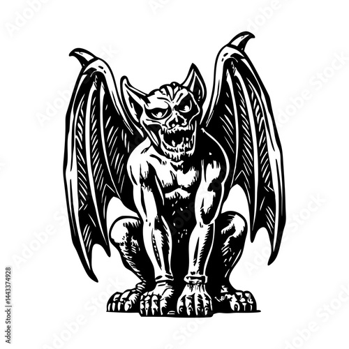 A sketchy style illustration showing gargoyle