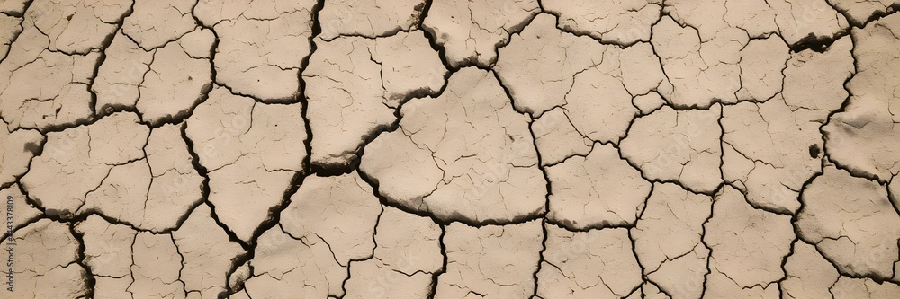 Dry Cracked Earth: A close-up shot reveals the intricate network of cracks etched into the parched earth, a stark visual testament to drought and aridity. Dry Cracked Earth: A close-up shot reveals the intricate network of cracks etched into the parched earth, a stark visual testament to drought and aridity.
