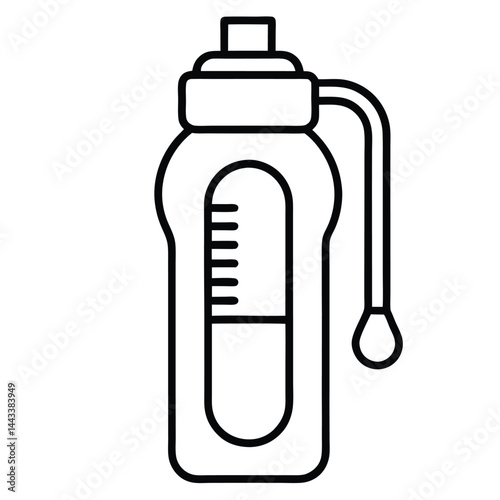 Water Bottle and Flask Canteen, thermos, collapsible water container Vector silhouette