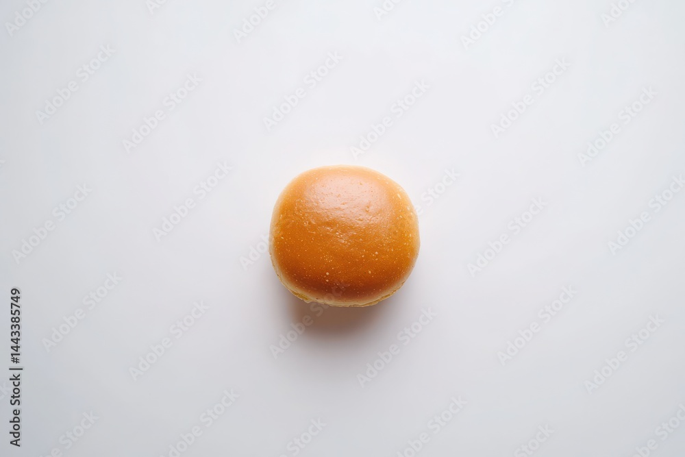 Single burger bun close up shot on white background Single burger bun close up shot on white background