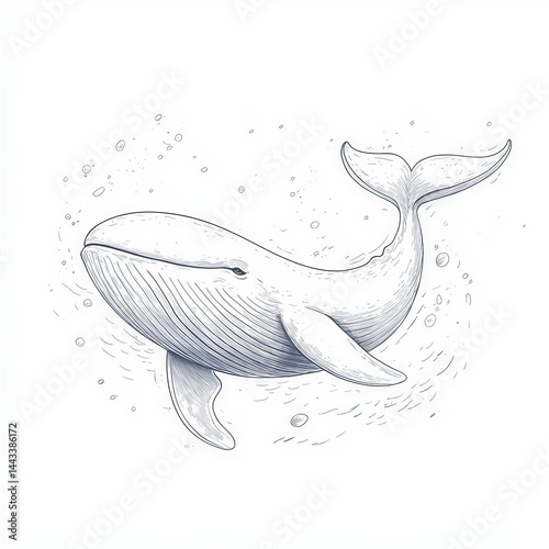 A smiling whale swimming in...