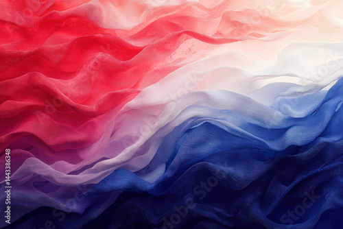 A vibrant red, white, and b...
