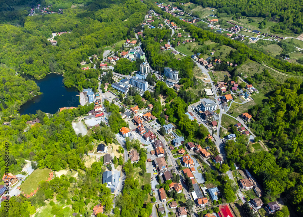 Sovata resort in Mures county - Romania seen from above