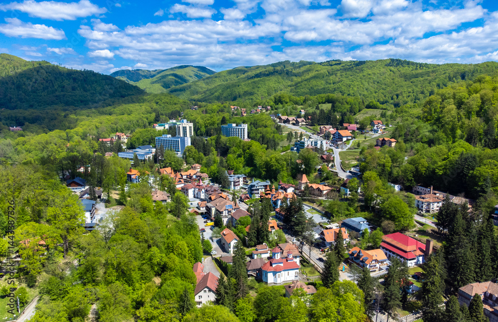 Sovata resort - Romania seen from above in summer
