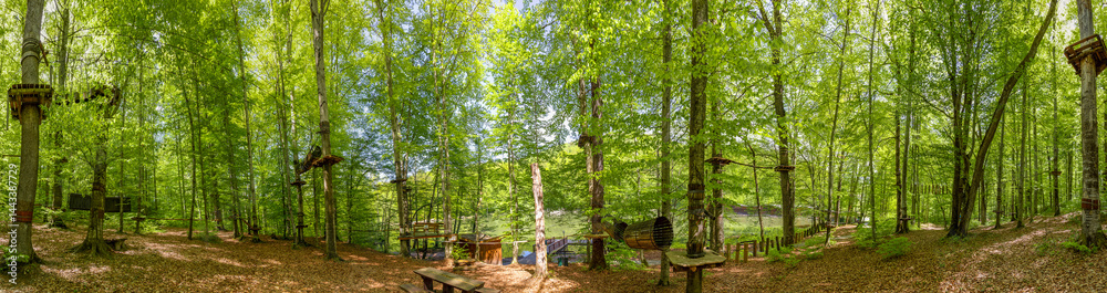 Panoramic view of the adventure park in Sovata resort - Romania