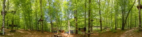 Obraz na płótnie Panoramic view of the adventure park in Sovata resort - Romania w salonie