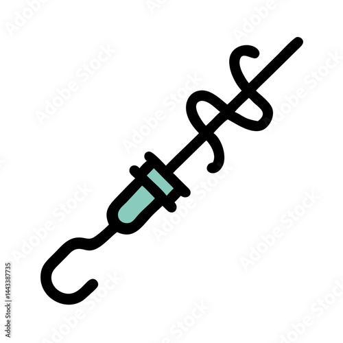 Spit Skewer Icon — Rotisserie, Grilling, Barbecue Symbol