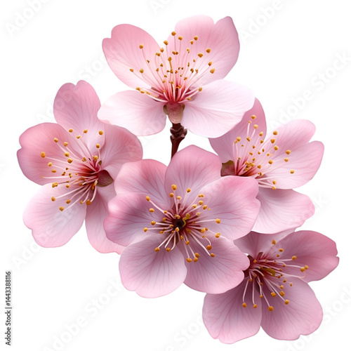 pink cherry blossom isolated on transparent background