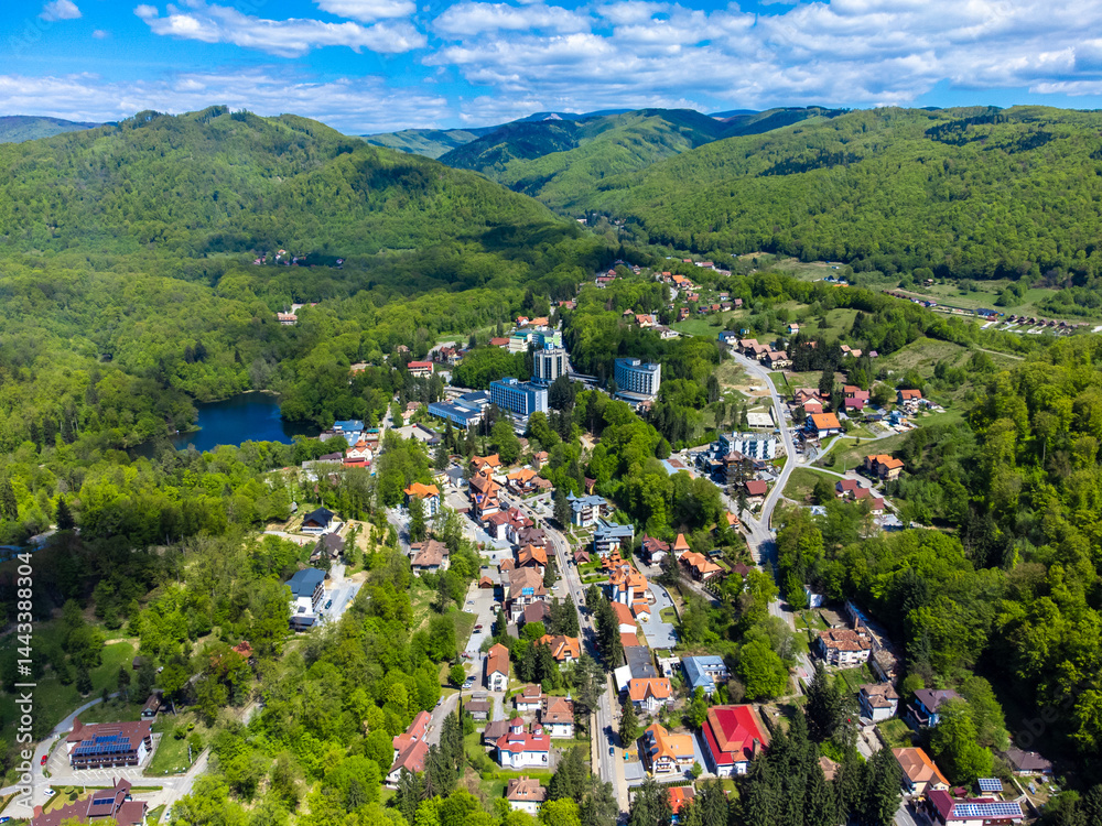 Sovata resort in Mures county - Romania seen from above