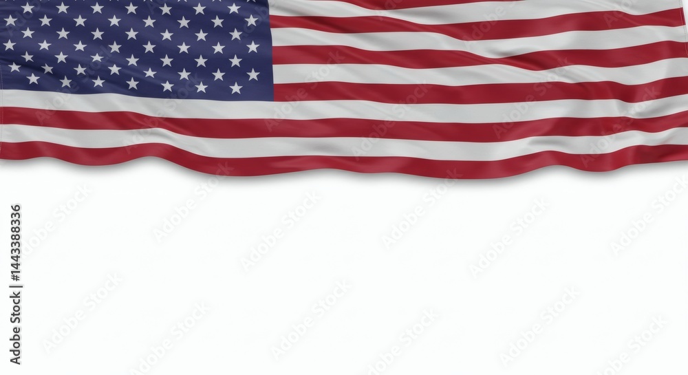 Fototapeta premium 4th of july, USA Independence Day, USA Flag isolated on white background