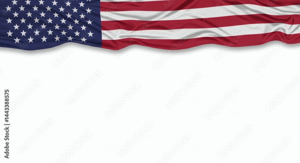 Obraz premium 4th of july, USA Independence Day, USA Flag isolated on white background