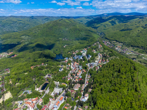 Obraz na płótnie Sovata resort - Romania seen from above in summer w salonie