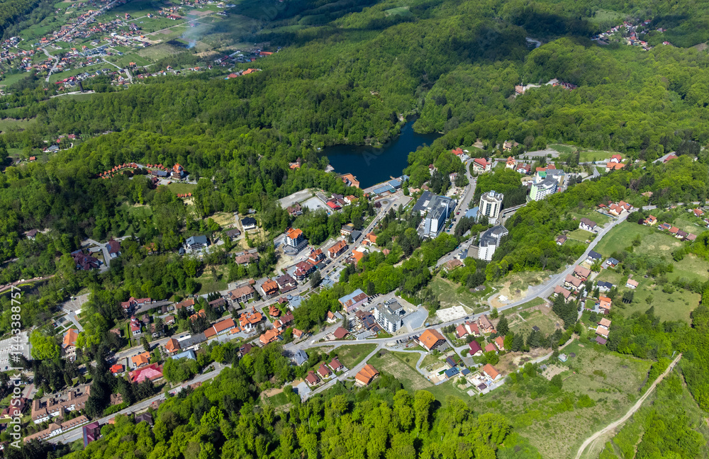 Sovata resort in Mures county - Romania seen from above