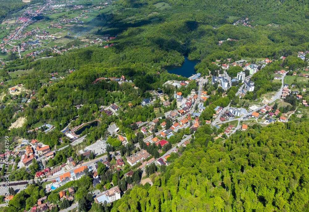 Sovata resort - Romania seen from above in summer