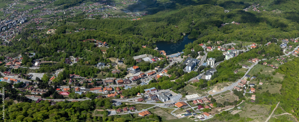 Sovata resort - Romania seen from above in summer