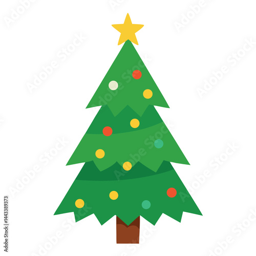 a christmas tree on white bacground vector illustration