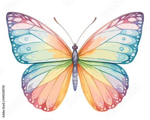 Butterfly watercolor with white background