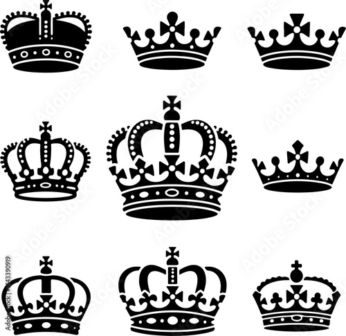 Collection of Classic Black Crowns Silhouettes for Royal 