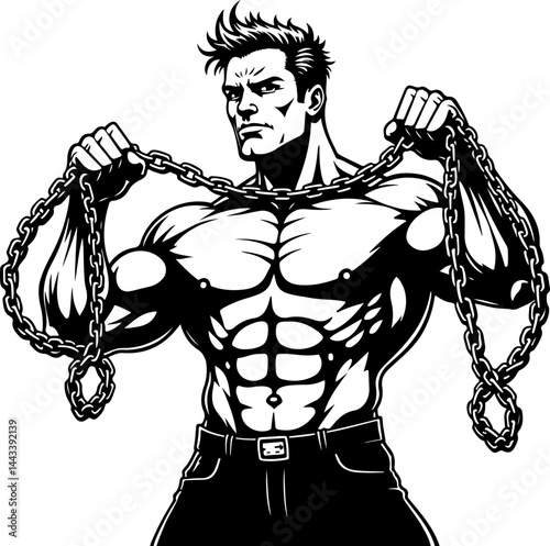 Bodybuilder with Barbell and Weights gym vector