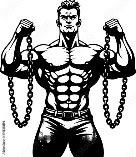 Bodybuilder with Barbell and Weights gym vector