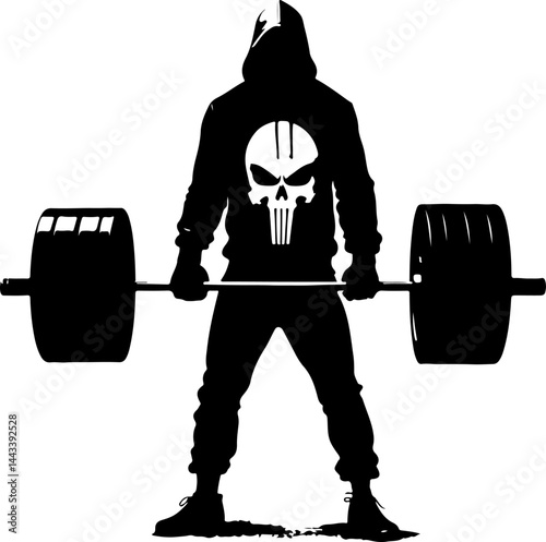 Bodybuilder with Barbell and Weights gym vector