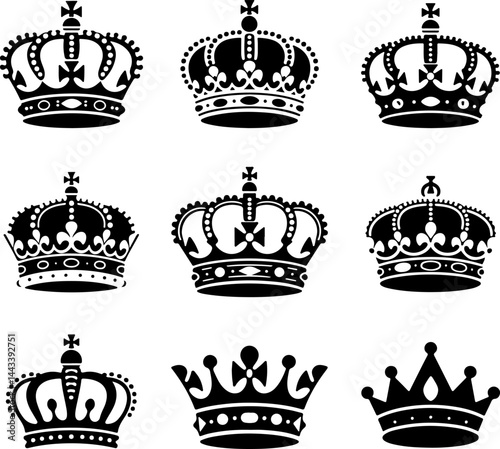 Collection of Classic Black Crowns Silhouettes for Royal 