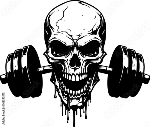 Bodybuilder with Barbell and Weights gym vector