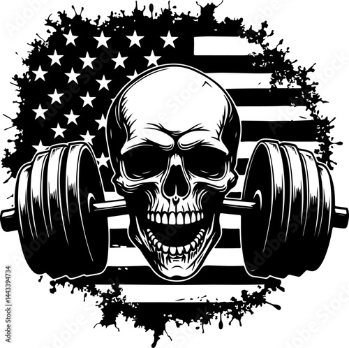 Bodybuilder with Barbell and Weights gym vector
